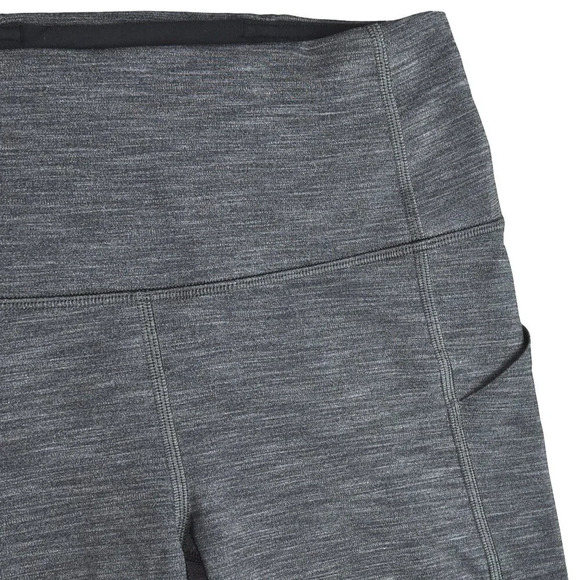 Lululemon Pace Rival Crop Leggings Heathered Grey Black Size 4 Running Yoga - Picture 6 of 7
